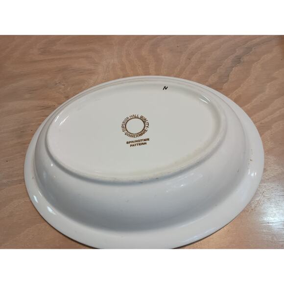 Vintage Superior Hall Spring Time Pattern Oval Serving Bowl 10" X 8" - Picture 7 of 8